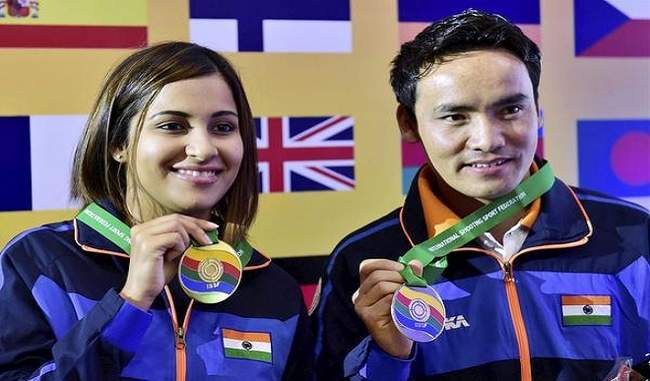 Jitu Rai, Heena Sidhu win gold in air pistol mixed team event