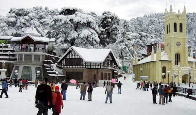 snow fall in hilly areas