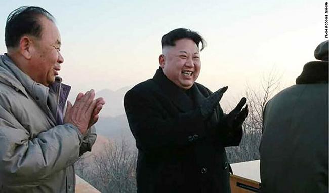 Kim Jong Un at concert feting missile test