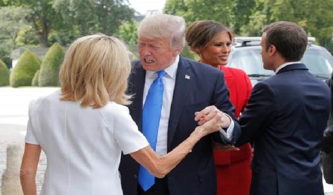 Donald Trump caught on tape complimenting Brigitte Macron