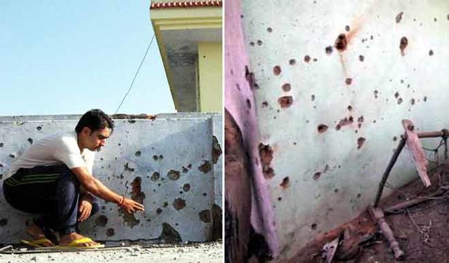 Pak bullet wounds at every home in villages adjacent to the border of Jammu Frontier