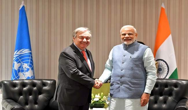 UN प्रमुख से मिले PM मोदी, जलवायु परिवर्तन से निपटने पर हुई चर्चा