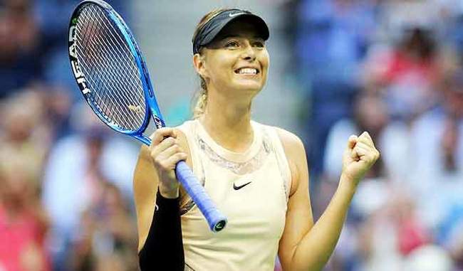 Tennis star Maria Sharapova in the first round of Indian Wells