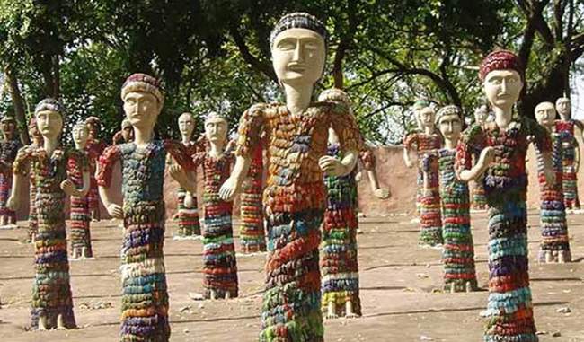 The Rock Garden of Chandigarh is a sculpture garden in Chandigarh