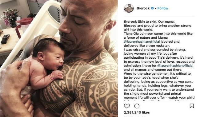 Dwayne Johnson become third time father