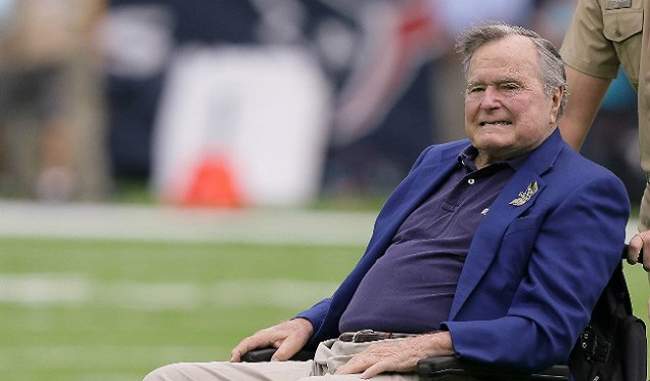 George HW Bush admitted to hospital days after wife's death