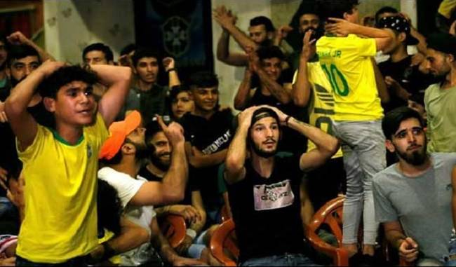 lebanon fans in shock from Brazil''s defeat