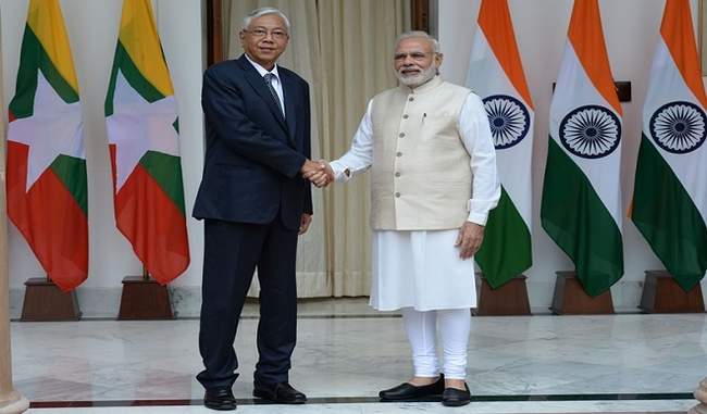 modi-meets-myanmar-president-discusses-ways-to-improve-ties-between-both-countries