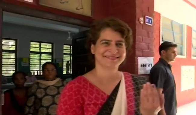 priyanka-gandhi-voted-with-husband-robert-vadra-said-bjp-government-is-going
