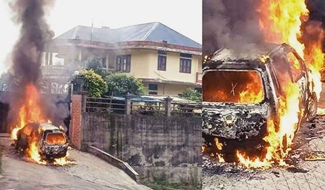 arunachal-pradesh-bjp-leader-house-in-front-of-the-house-killing-a-dog-and-setting-fire-on-the-car