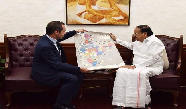 unesco-gives-india-s-heritage-map-to-vice-president-venkaiah-naidu