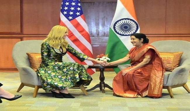 सुषमा स्वराज भारत और विश्वभर में महिलाओं की ‘चैंपियन’ थीं: इवांका ट्रंप
