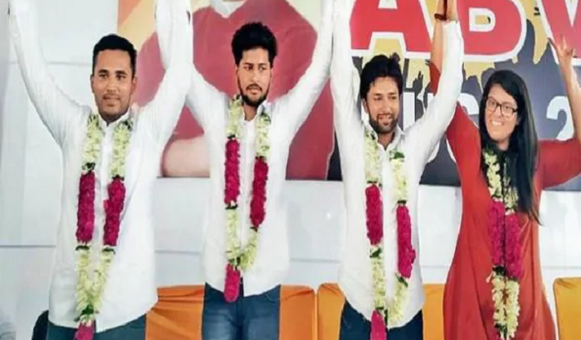 dusu-election-abvp-holding-three-posts-including-president-nsui-wins-one-seat