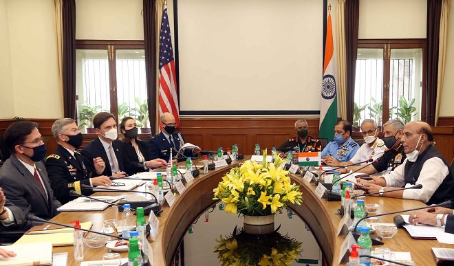 भारत और अमेरिका के बीच तीसरी 2+2 वार्ता जारी, बीईसीए समझौते पर होंगे हस्ताक्षर