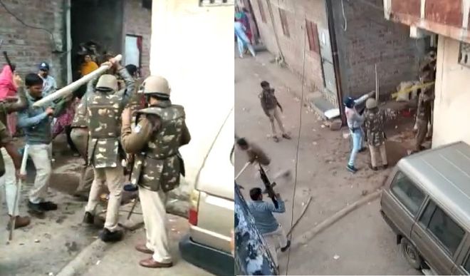 Bhopal police attacked 