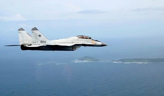अरब सागर में दुर्घटनाग्रस्त हुआ मिग-29K विमान