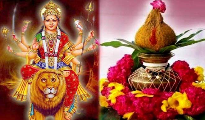 नवरात्रि पर कलश स्थापना एवँ माता दुर्गा के पूजन की विधि
