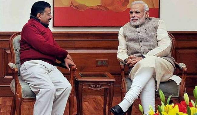 arvind-kejriwal-pm-modi-meet-first-time-after-delhi-poll