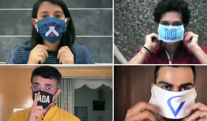 BCCI ने बनायी Team Mask Force , कोहली, तेंदुलकर का कोरोना संदेश वायरल