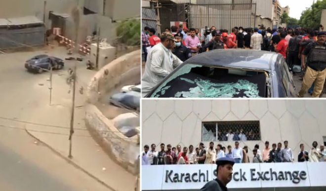 pak stock exchnage terrorist attack