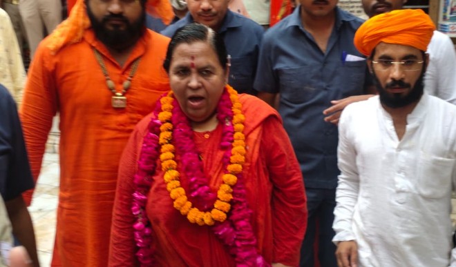Uma Bharti accuses Priyanka Vadra of conspiracy to cause riots in the state