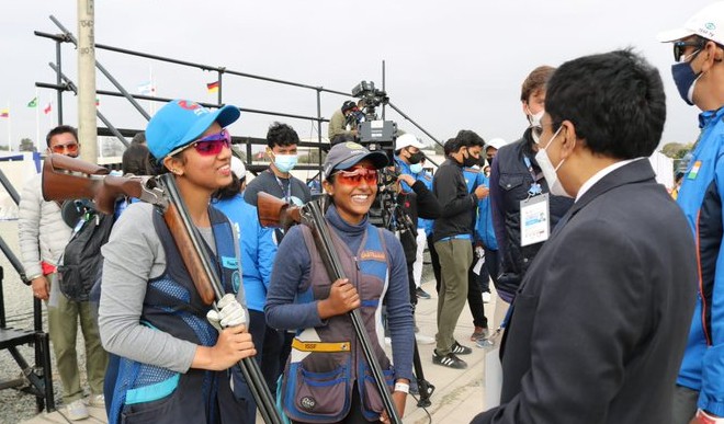India wins gold in womens 25m pistol team event, 4th yellow metal for Bhaker