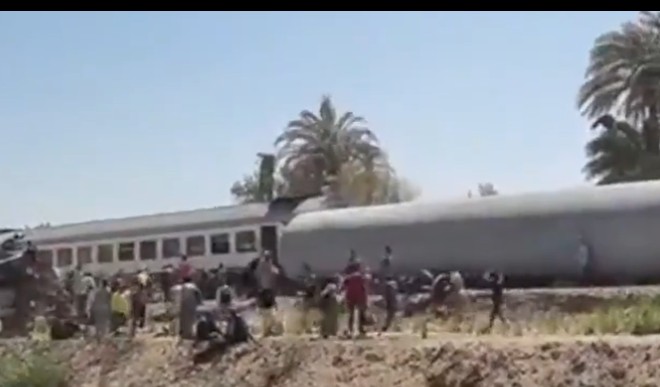 Trains collide in southern Egypt, killing at least 32