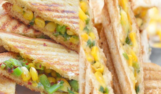 paneer corn sandwich