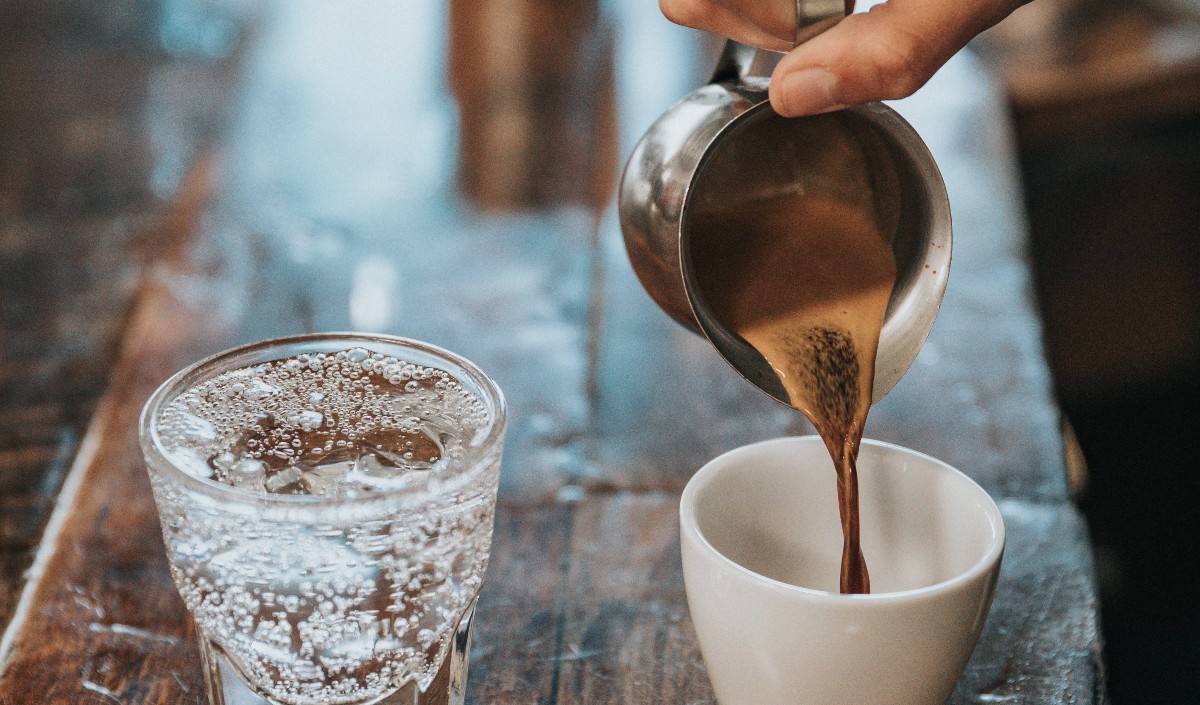  drinking coffee with butter