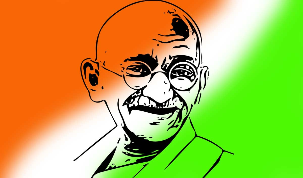 Mahatma Gandhi Drawing | Easy drawings, Face art drawing, Face drawing