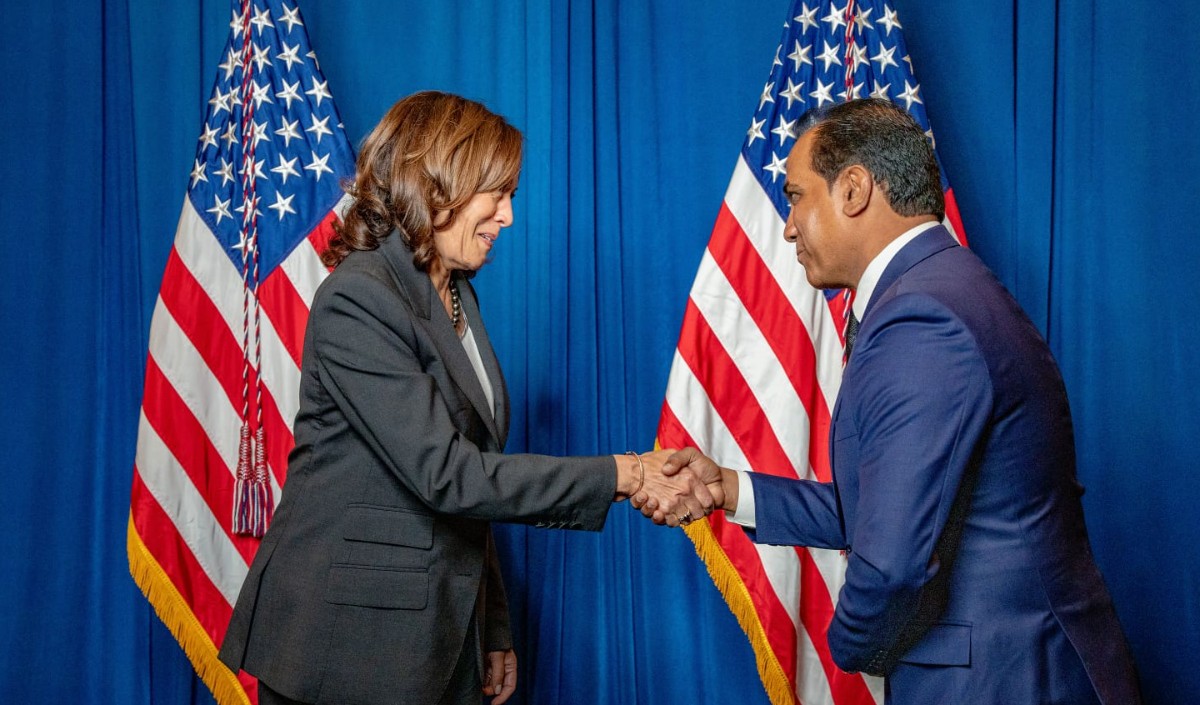 Navroz Prasla with Kamala Harris