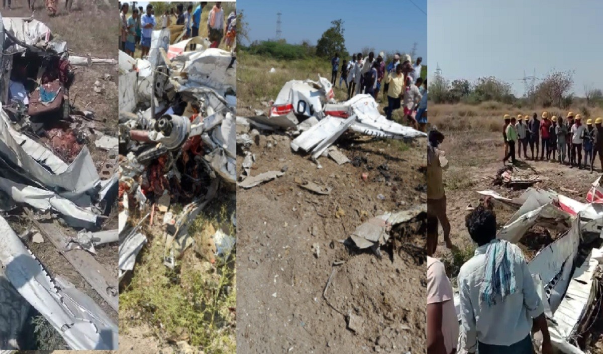Telangana Aircraft Crash | तेलंगाना के नलगोंडा में दुर्घटनाग्रस्त हुआ ट्रेनर विमान, पायलट की मौत