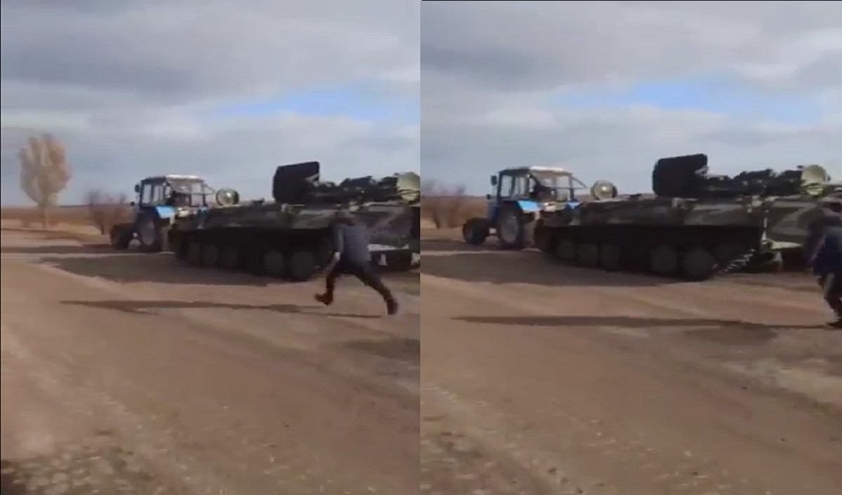 यूक्रेन के किसान का गजब कारनामा! ट्रैक्टर में बांधकर ले गया रूसी सेना का टैंक, देखते रह गए सैनिक