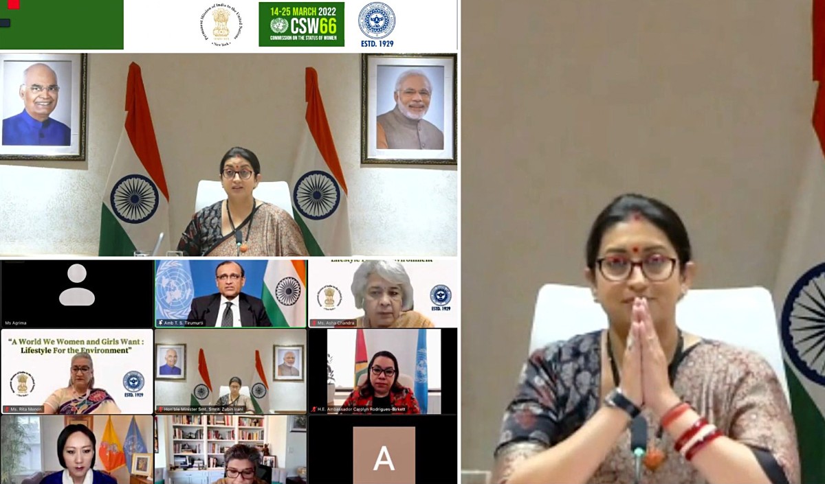 भारत संरा फ्रेमवर्क के तहत जलवायु प्रतिबद्धताओं को पूरा करने पर अड़िग : स्मृति ईरानी