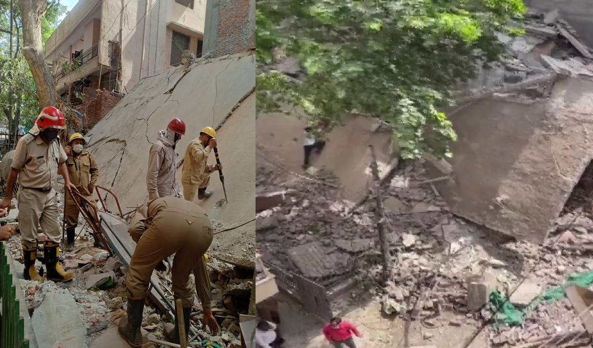 दिल्ली के सत्य निकेतन में ढह गई इमारत, रेस्क्यू में जुटी NDRF की टीम, 2 व्यक्तियों की हुई मौत