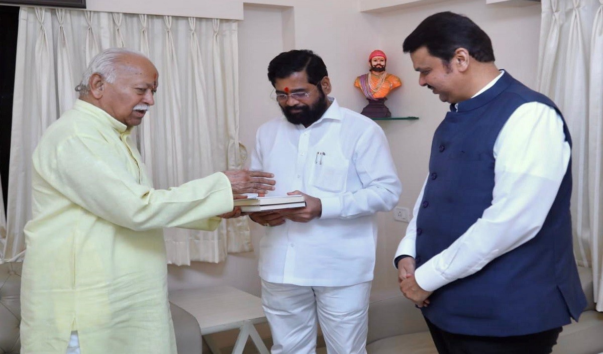 Eknath Shinde and Devendra Fadnavis met RSS chief