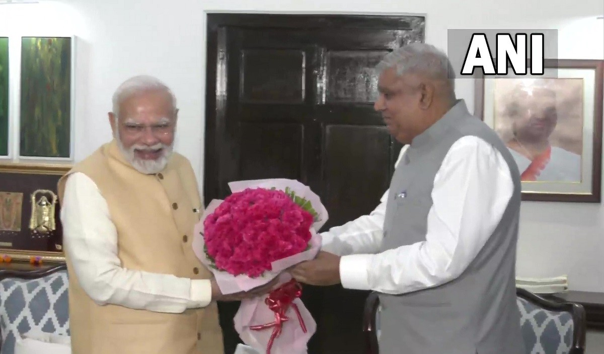 PM Narendra Modi meets Vice-President elect Jagdeep Dhankhar