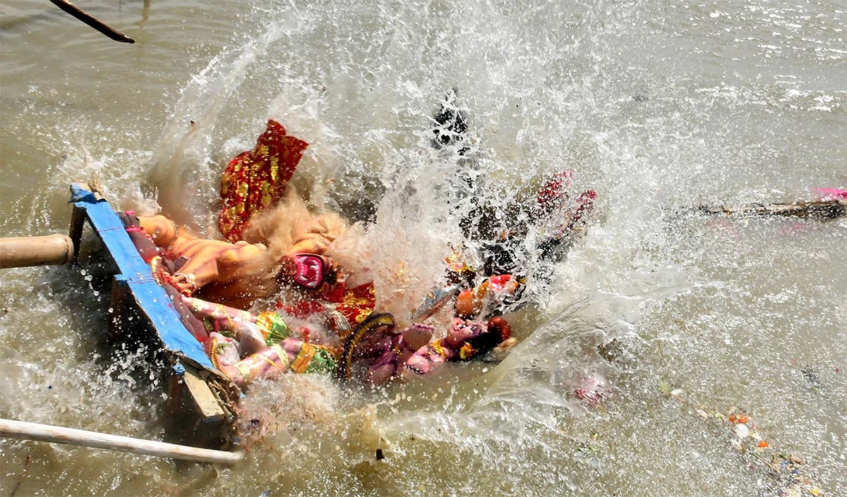 Durga idol immersion