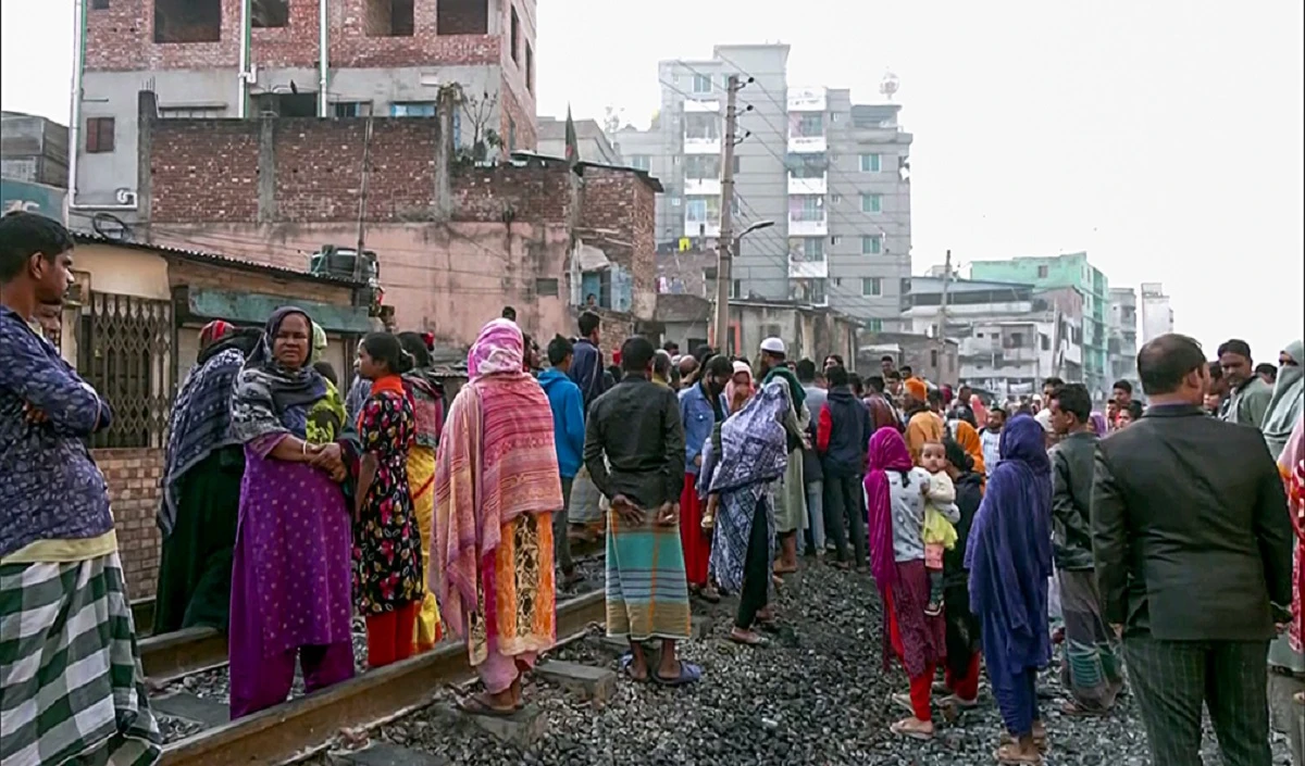 crossing the railway line