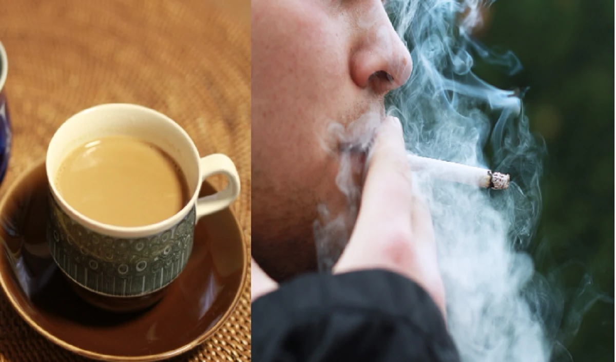 tea and cigarette together