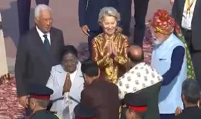 PM मोदी को नमस्ते...यूरोपीयन मेहमानों का देसी अंदाज, दिल जीत लेगा!