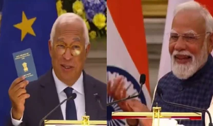 एंटोनियो कोस्टा ने जेब से निकाल कर दिखाया अपना भारतीय कार्ड, ठहाके मार हंसने लगे मोदी