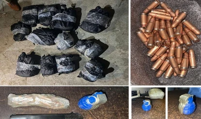 Amritsar में Punjab Police का बड़ा एक्शन, 43 KG हेरोइन के साथ हथियारों का जखीरा बरामद।