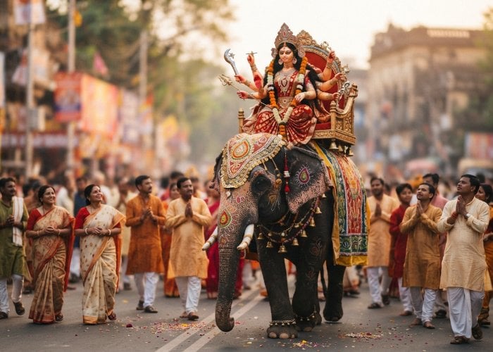 Navratri2026: रविवार से शुरू हो रही Navratri में हाथी पर सवार होकर आएंगी Maa Durga, बढ़ेगी सुख-संपन्नता