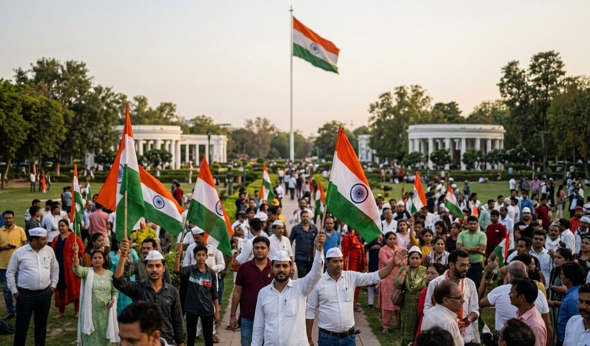AAP ने Connaught Place में CJP के तिरंगा लहराओ कार्यक्रम को दिया समर्थन
