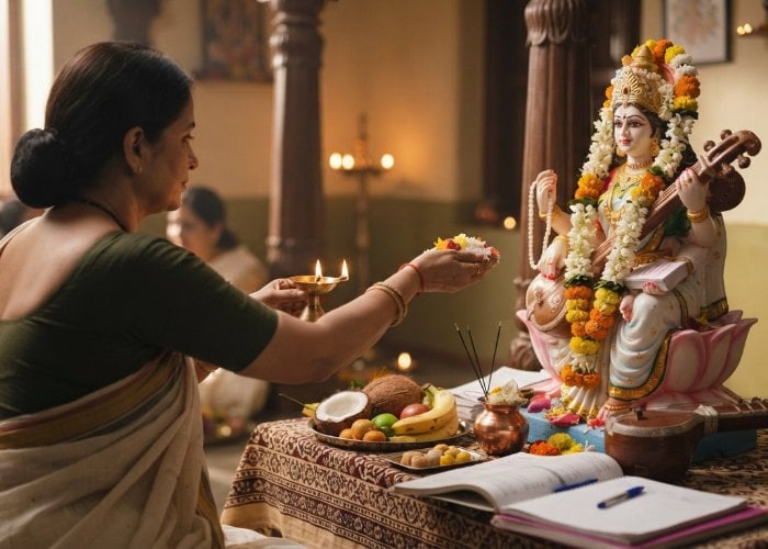 Shardiya Navratri में सरस्वती आह्वान आज, दोपहर 03:33 से शाम 05:50 बजे तक रहेगा शुभ मुहूर्त