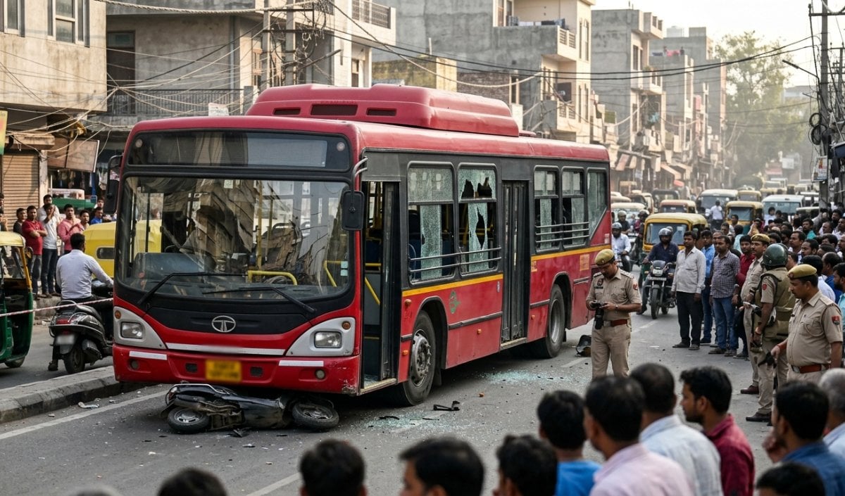 दिल्ली के आनंद पर्वत में DTC Bus की टक्कर से 1 की मौत, कई घायल
