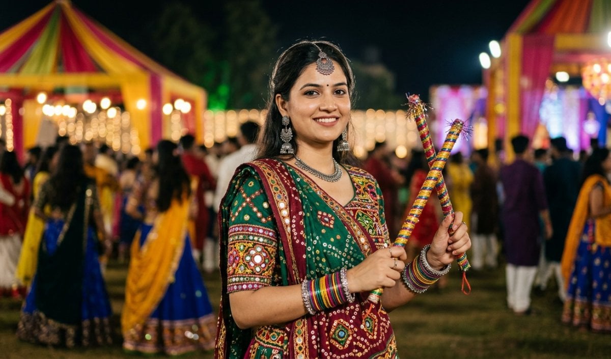AI prompt for dandiya night AI prompt for dandiya night