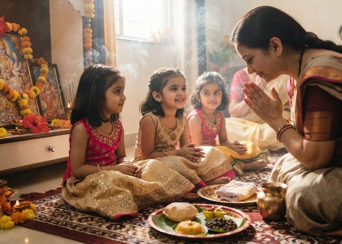 Navratri Mahashtami पर पूड़ी हलवा के भोग और Kanya Pujan से मिलेगी सुख समृद्धि