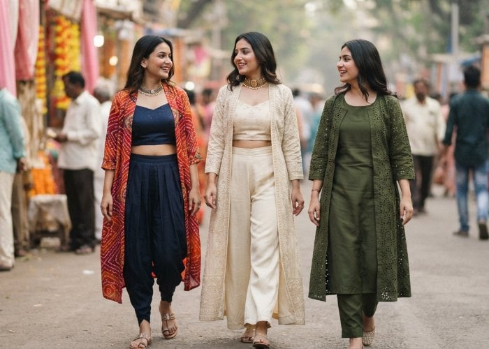 Beauty Tips: Dussehra के त्योहार पर बेहद खूबसूरत लुक देंगे ये Indo-Western Shrug Sets